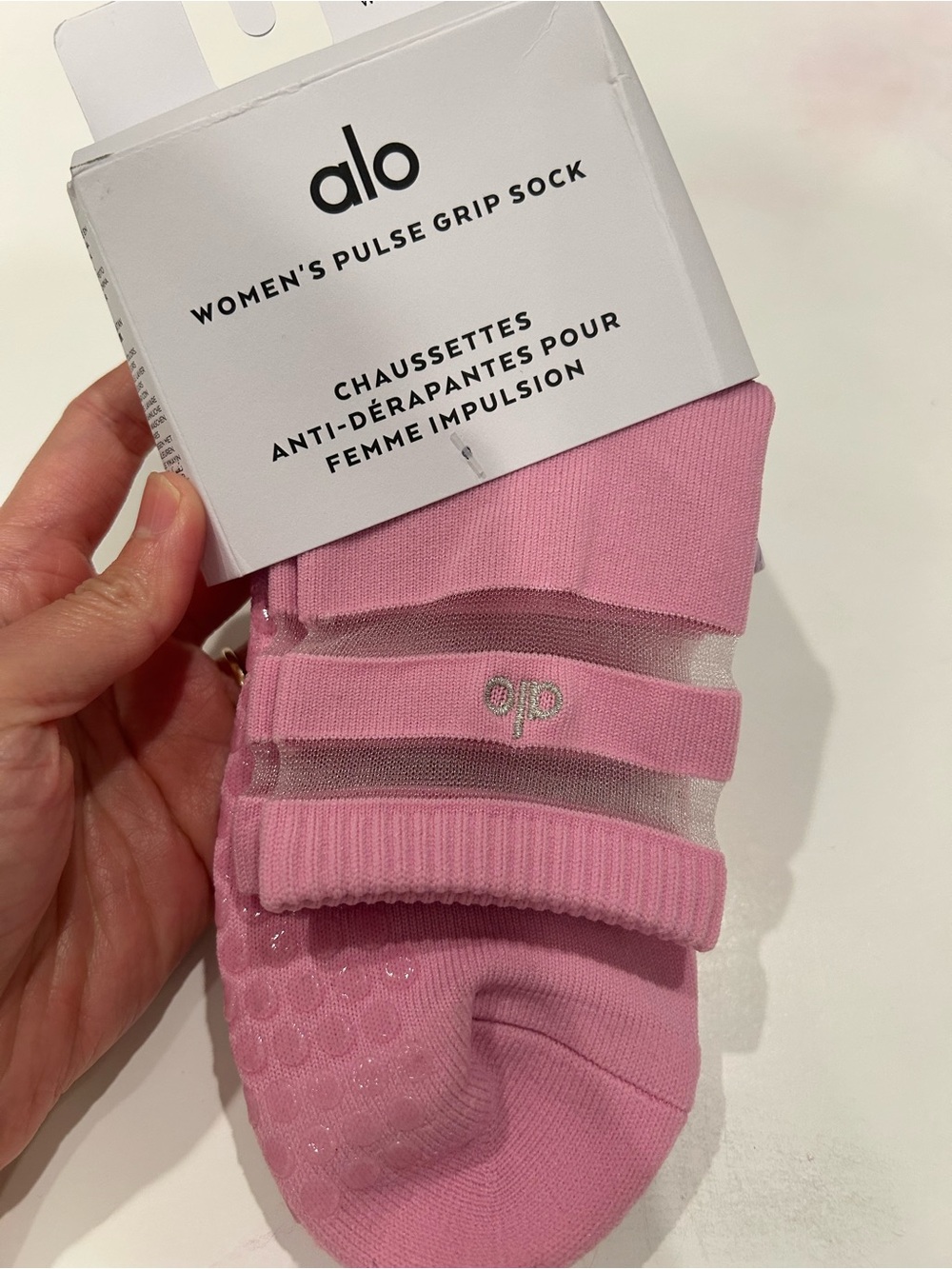Alo Yoga Pink Grip Socks - Size M/L